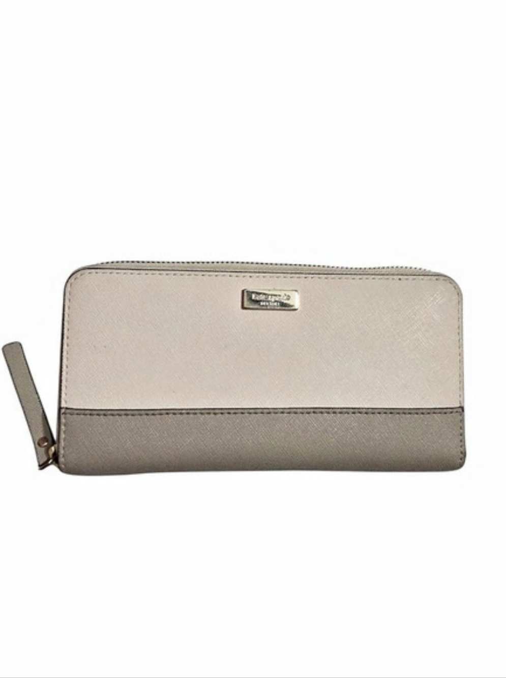 Kate Spade New York Continental Gray Taupe Zip-around Wallet